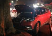 En Recoleta conductor embiste paradero y deja 4 personas lesionadas