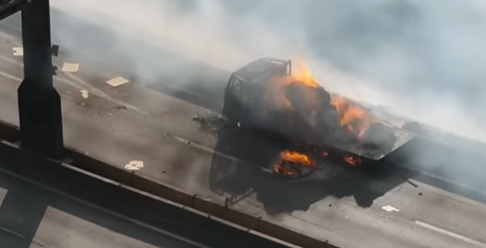 Explosion de un camion con gas